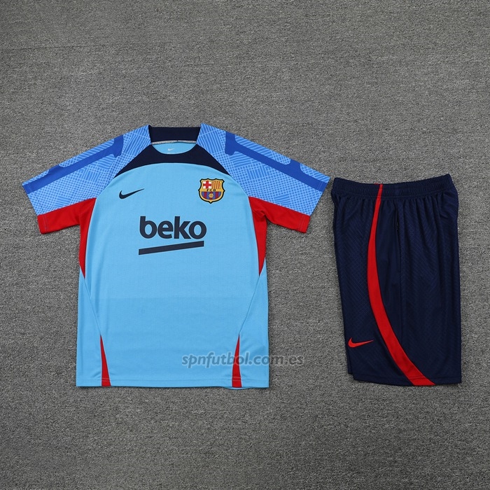 Chandal del Barcelona Manga Corta 2022-2023 Azul - Pantalon Corto